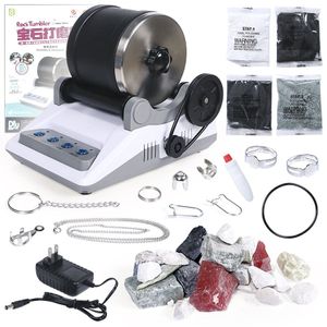 Elektrische Edelsteinpoliermaschine Rock Tumbler Kit DIY elektrisches Rock Tumbler Spielzeug mit groben Edelsteinen Polierkörnern für Erwachsene Kinder Poliermaschine