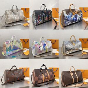 Top Design Duffel Bags Men's and Women's Messenger Bag Handbag Letter Lattice Ink Transparent Sports Style On business t204y