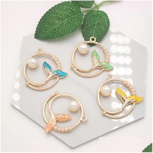 Charms 20pcs Эмалевая русалка хвост с искусственным сплавом из искусственного сплава