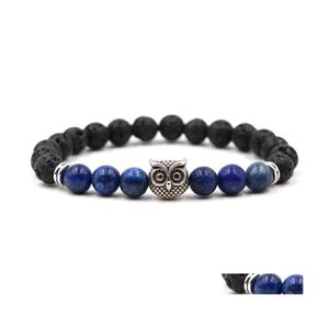 Pulseiras de charme lava chakra bracelete ￡gata tigre olho stone cura masculina j￳ias mi￧angas pretas entrega dhm4q