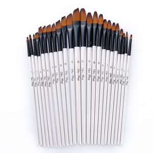 Painting Pens 12 pcsset Nylon Hair Wooden Handle Watercolor Paint Brush Pen Set Learning DIY Oil Acrylic Painting Art Paint Brushes Supplies 230206