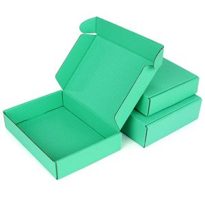 Wrap 5st 10st / Green Presentlåda Klädtransport Korrugerad förpackning Small Carton Support Anpassad storlek och tryckt 0207