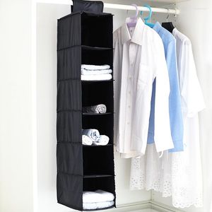 Storage Boxes 6-layer Narrow Oxford Cloth Hanging Organizers Sorting Clothing Wardrobe Bag Dust-proof Washable Box Supplies