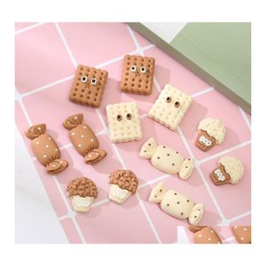 Diğer 40pcs Hibrit Simasyon Şekerleri Bisküvi Reçine Bileşenleri Düz Cabochon Scrapbook Kawaii Sızıntıları Aksesuarları 5242 Q2 D DHXWE