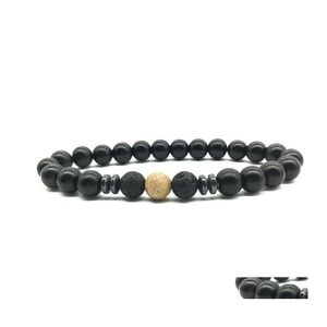 Beaded Strengen Pretty Lava Rock Stone Armband voor vrouwen Mem Novel Beautif Sieraden Accessorie Gift Unisex Natural Beads Strand Drop Dh7Q4