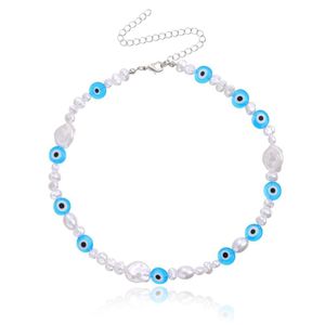 Pendant Necklaces Selling Irregar Pearls Blue Eye Personalized Trendy Color Devils Eyes Necklace Drop Delivery Jewelry Pendan Dhgarden Dh69B