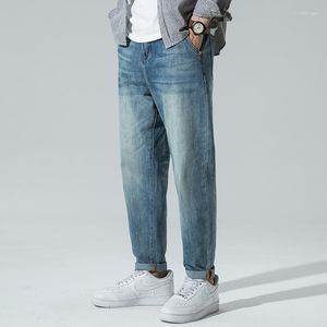 Jeans masculinos Men Baggy Harem Pants Loose Fit Soft 2023 Streetwear Retro Brand Brand Male Jeia Male de jeans Oversize 42