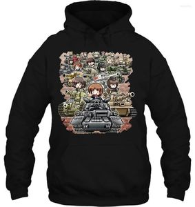 Herrtröjor män hoodie mode coola roliga flickor und panzer besättning anpassade tryckta kvinnor streetwear