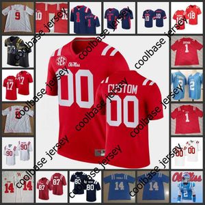 2022 NCAA Custom Stitched Ole Miss Rebels Football Jersey 27 Tysheem Johnson 14 Marc Britt II 7 Sam Williams 12 Jakivuan Brown Miles Battle