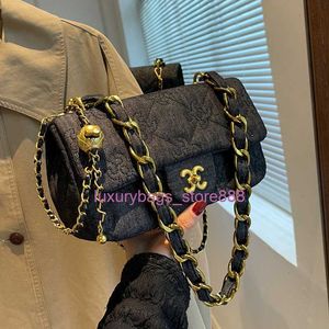 Torebka sklepu 95% zniżki na luz hurtowy mały Xiangfeng jeansowy torba damska crossbody canvas high sens kwadratowy łańcuch pachowy