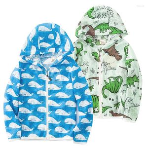 Jackets Summer UV-proof Boys Thin Jacket Girls Rash Guards Hooded Kids Sunscreen Clothes