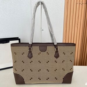 Casual Tote Frauen Umhängetaschen Große Kapazität Einkaufstasche Echtes Leder Griff Designer Handtaschen Mode Hardware Brief Innen Zipper Tasche