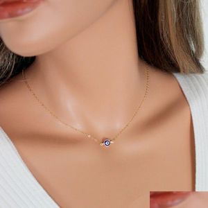 Pendant Necklaces European And American Personality Blue Eye Necklace Devils Eyes Gold Bonded Drop Delivery Jewelry Pendants Dhgarden Dhwyg