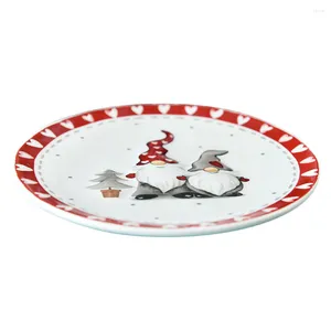 Plates Christmas Ceramic Plate Platter Serving Fruit Tray Porcelain Dish Dinner Appetizer Dessert Candy Snack Salad Dinnerware