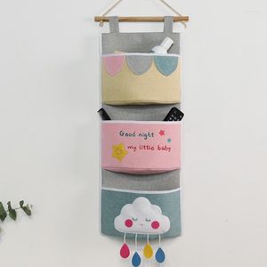 Storage Boxes 1/2/3/4/7 Pockets Cotton Wall Hanging Bags Foldable Door Pouch Bedroom Home Office Sundies Container Holder Organizers