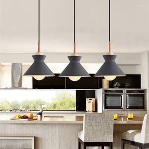 Pendant Lamps Kitchen Light Bedroom Gray Lamp Dinning Room Wood Ceiling Lights Office El Modern Chandelier Lighting Free Bulb