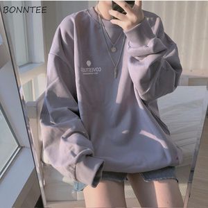 Womens Hoodies Sweatshirts Y2k Sweatshirts Women Simple Letter Korean Long Sleeve Spring Chic Purple Harajuku Femme Pullovers Black Streetwear Long Sleeve 230207