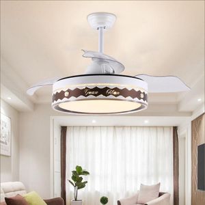 Ceiling Fans LED Invisible Fan Light With Remote Control Modern Lamps For Dining Room Living Home Lighting Lamp