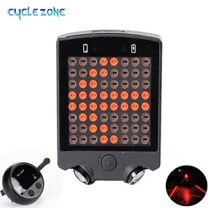 USB Rechargeable Tail Light Smart Bicycle Turn Signal Lights with 64 LED Beads Portable Brake Warning Lamp Fit on Any Bikes 0202