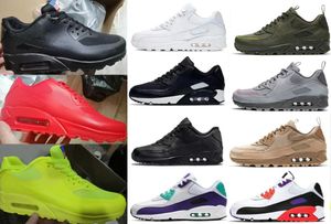 Klasik 90'lar Erkek Kadın Koşu Ayakkabıları Amerikan Bayrak Çizgileri Siyah Beyaz Eğitmeni Yastık Yüzey Spor ayakkabıları Nefes Alabilir Sporlar EUR 36-46