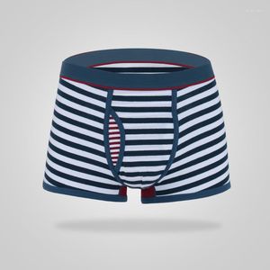 Underpants 2023 3pcs/lot Stripes Men's Underwear Comfortable Sexy Cotton Men Boxers Pinstriped Panties Cueca Gay