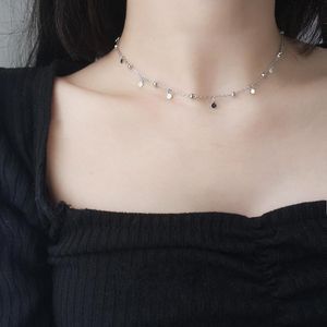 Chains 925 Sterling Silver Bohemian Round Brand Pendant Clavicle Chain Necklace For Women Beach Ocean Holiday Jewelry Accessories