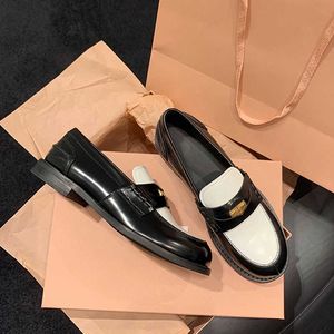 M￤rke 2023 Spring New British Style Small Leather Shoes With Round Toe Color Matching Mary Jane Shoes