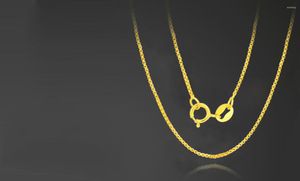 Kettingen Fancy 18K Real True Gold Rose/Yellow/White Box Chain Necklace For Women Girl Au750 Solid Link Fine Wedding Sieraden Gift