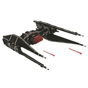 Блоки 10907 Kylo Ren's Tie Fighter Building Compatible 75179 DIY Bricks Toys Toys Рождественский подарок 230206