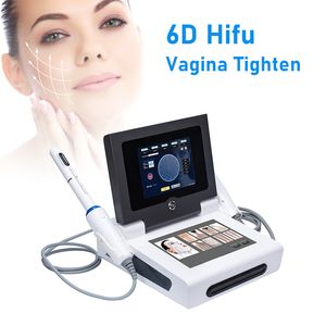 Máquina de lifting facial com ultrassom 6d hifu, terapia de aperto vaginal, emagrecimento corporal, remoção de rugas, dispositivo de rejuvenescimento da pele