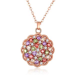 Lockets Fashion Bling Necklace Colorf 3A Zircon Environmental Protection Copper Metal Material Wholesale Drop Delivery Jewel Dhgarden Dhzbw