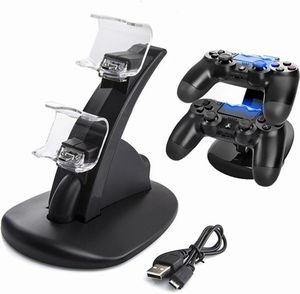 Dual Fast Charging Dock Station Stand Charger f￶r Sony PS4/Slim/Pro Controller Chargers Docking Stations med Retail Packing DHL