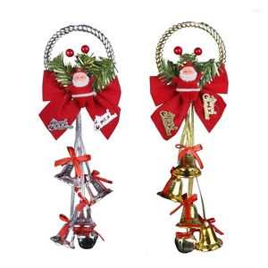 Juldekorationer Santa Claus Jingle Bells Snowman Elk Metal Hanging Tree Ornament Party Year