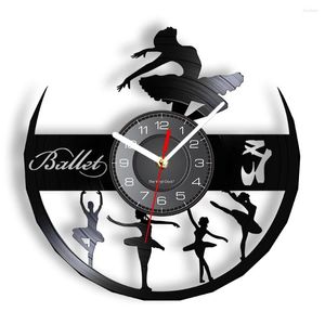 Wall Clocks Ballerina Girl Nursery Girls Room Art Decorative Clock Watch Dancing Record Ballet Dancers Gift