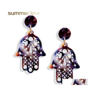 Dingle ljuskronor geometriska m￤nniskor handdroppar ￶rh￤ngen f￶r kvinnor fashion acrylharts stora colorf pendants smycken gif leverans dh6dn