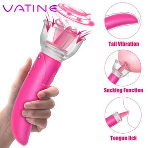 Vibrator Vatine Cabea Dupla Clitris g Ponto Vibrador Lngua Lambendo Bomba Sexo Brinquedos Para Mulher Vagina Massagem De Peito 0803