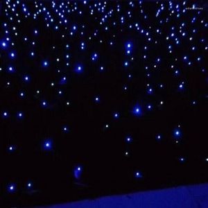 Party Decoration Top Quality LED Backdrop Blue - White Colors Star Cloth Starry Sky Curtain With Remote Controller för scenklubbbröllop