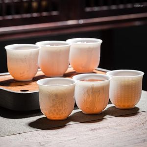 Tazze Piattini WHYOU Stile cinese retrò Tazza da tè in ceramica Tazza da vino Set di accessori Articoli da tè Cerimonia di regali aziendali per matrimoni