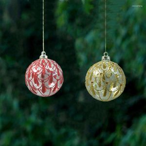 Party Decoration 12pcs/pack Diameter 8cm Different Powder Hand Painting Transparent Glass Ball Christmas Day Hanging Globe Lamp Blown