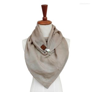 Scarves Women Men Plaid Cotton Scarf Triangle Handkerchief Spring Autumn Hijab Fashion Blanket With Metal Snap