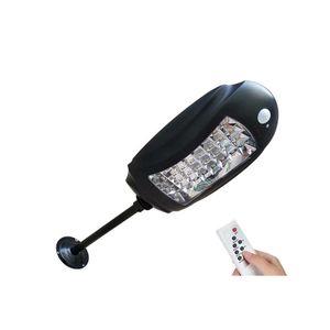 Luzes solares de parede impermeabilizada 32 L￢mpada de rua LED Lumin￡ria ao ar livre Sensores de movimento Luz de emerg￪ncia com controlador remoto DRO DHVWN