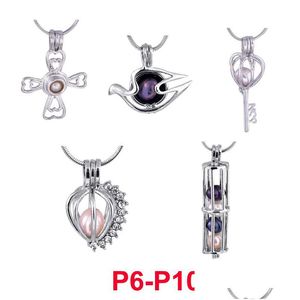 Lockets Beholesale Styles Pearl قفص قلادة فتح أقفاص سحر مدخل للخرز المجوهر