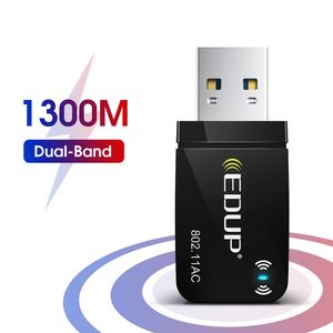 EDUP EP-AC1689 1300 Мбит/с MINI USB ADAPTER ADAPTER DUALAND WIFI NEWERT CARD 5G/2,4 ГГц беспроводной USB-адаптер AC для PC Desktop Naptop Win11