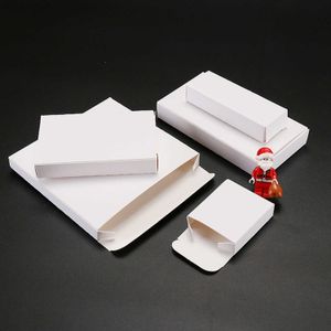 Gift Wrap Flat white gift recycled paper cuboid with cover gifts handmade facial mask easy to assemble box for Party 0207