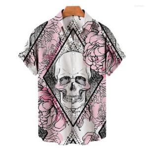 Men's Casual Shirts Hawaiian Shirt 3D Skull For Men Women Fashion Large Size Short Sleeve Top Vintage Clothing5xlMen's Chee22