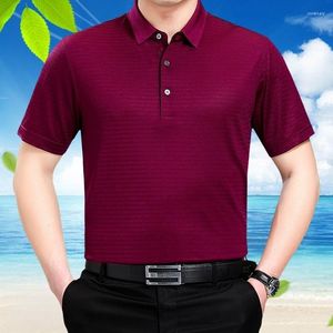 Męskie koszule T-Summer Men Men Silk T-Shirt Ubrania 2023 Plus w rozmiarze męskie tshirt swobodny poleras hombre t3-01r22 KJ1956