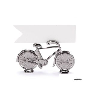 Altre forniture per feste per eventi Creative Vintage Bicycle Bike Table Place Card Holder Nome Numero Wedding Memo Clip Ristoranti Decorat Dhmab