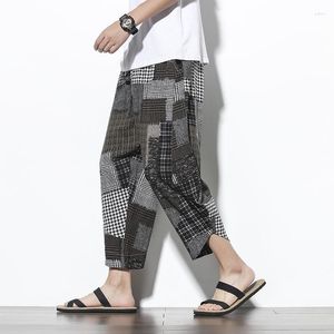 Etnik Giyim Asya tarzı Harem Pantolon Erkekler Vintage Sıradan Geleneksel Japon Retro Plus Boyut Gevşek Moda Sokak Giyim Pantolon
