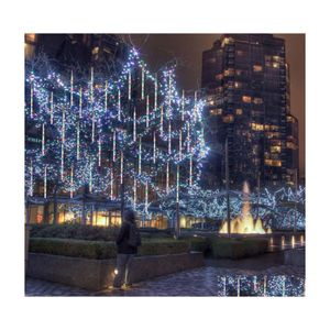 Other Led Lighting Meteor Rain Light Outdoor String Waterproof Garden 30Cm 8 Tube Snowflake Falling Icicles Icicle Stacking Lights D Dhndx