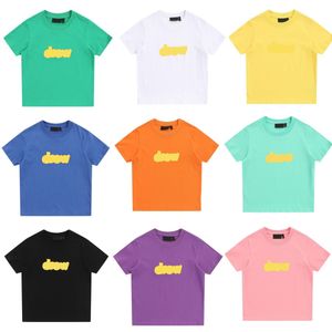 어린이 옷 아기 디자이너 그리기 편지 인쇄 핑크 셔츠 소년 소녀 여름 티셔츠 DJA3 M1IP#